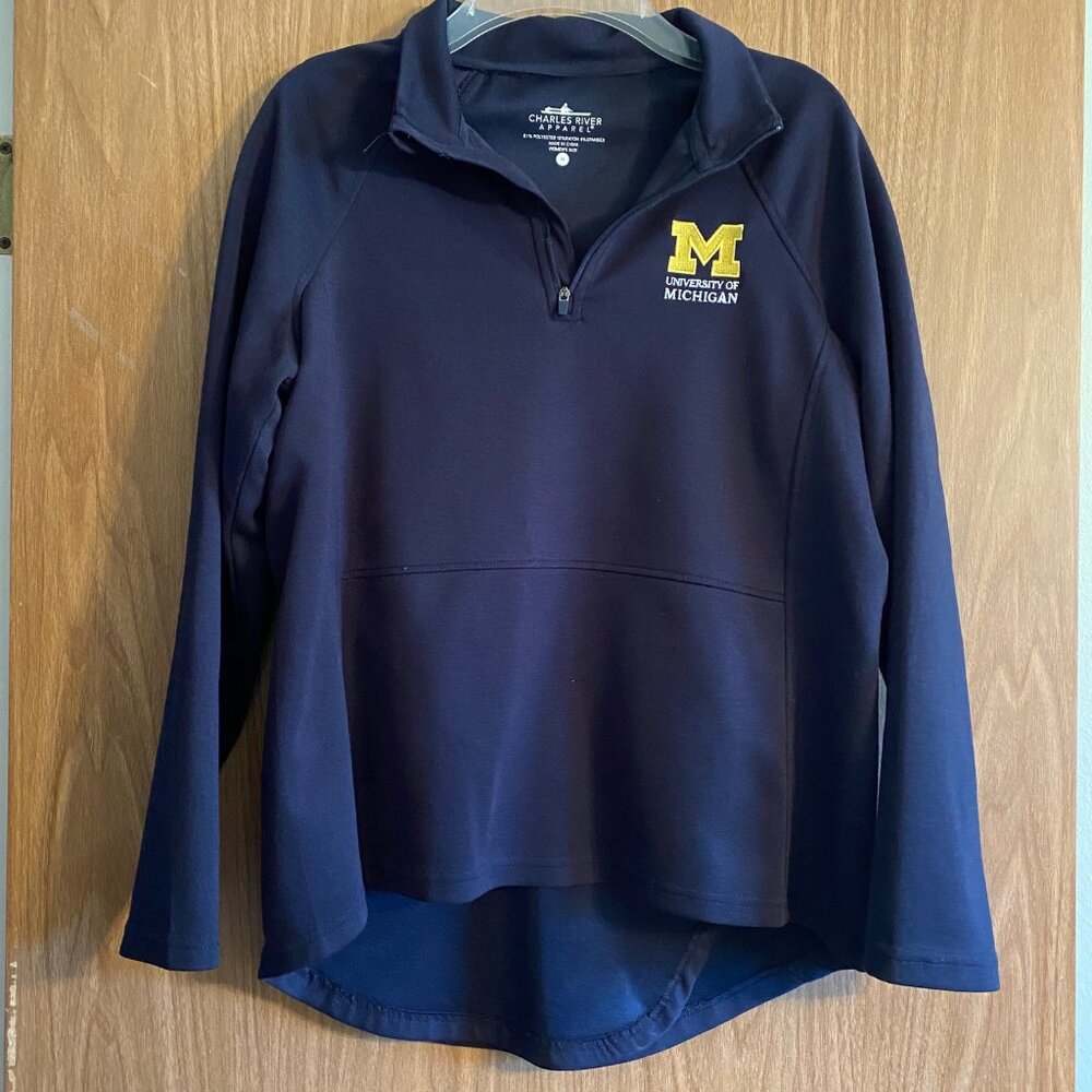 Charles River - Navy 1/4 Zip - University of Michigan - Womens Size: Med